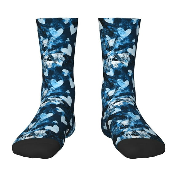 Rocae Ice Blue Heart for Girls Boys Crew Socks,Children's Socks, Kids Socks, Toddler Socks: Daily Wear with Kids School Uniform