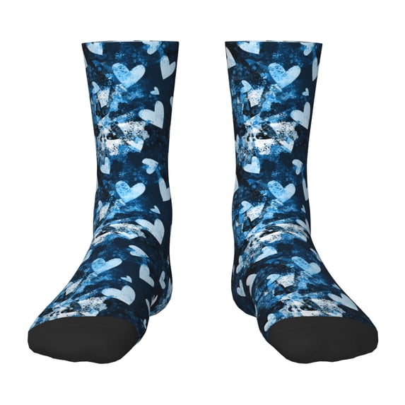 Rocae Ice Blue Heart for Girls Boys Crew Socks,Children's Socks, Kids Socks, Toddler Socks: Daily Wear with Kids School Uniform