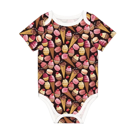 Rocae Ice Cream Cake for Baby Climbing Clothes Soft Baby Romper for Active Infants Comfortable and Breathable Crawling Jumpsuit Unisex Baby Outfit 12 Months