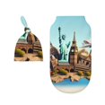 Rocae Iconic Global Landmarks for Baby Swaddle Blanket with Hats Set