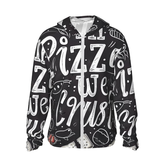 Rocae In Pizza We Crust Art Breathable Sun Protection Hoodie Quick-Dry Lightweight Long Sleeve Hoodie Unisex Running Sports Shirt-X-Large