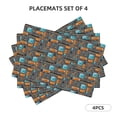 thumbnail image 1 of Rocae Industrial Transportation Printed Heat Resistant Place Mats,Classic Hemstitch Cloth Fabric Placemats Imitation Linen Place Mat Table Mats 18x12 inch, 1 of 9