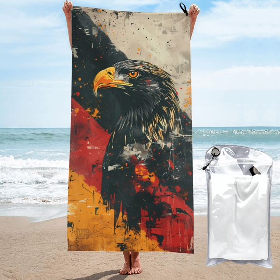 Rocae Ink Style Bald Eagle Print Lightweight and Quick Drying Towels Bath Towels for Body, Sport, Yoga, SPA, Fitness-31.5"x63"