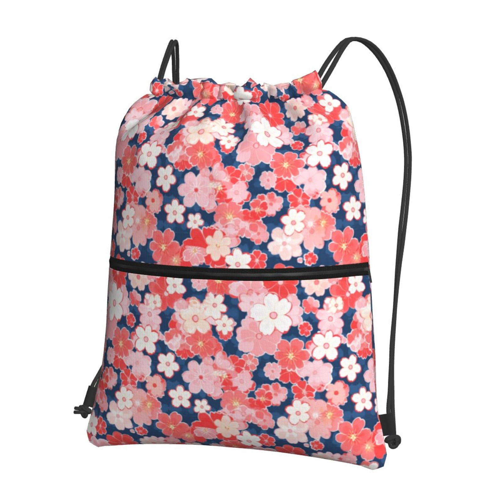 Rocae Japanese Cherry Blossoms for Drawstring zipper Backpack Gym ...
