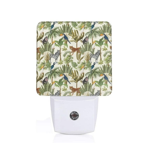 Rocae Jungle Animals for 0.5W Plug in Night Light, Dusk to Dawn, Bright Nightlight Auto-On/Off-EU