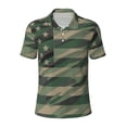 thumbnail image 1 of Rocae Jungle Green Camo USA Flag for Men's Short Sleeve Polo Shirt, Quick Drying Performance Moisture Wicking Sports Men's Golf Shirt 3X-Large, 1 of 9
