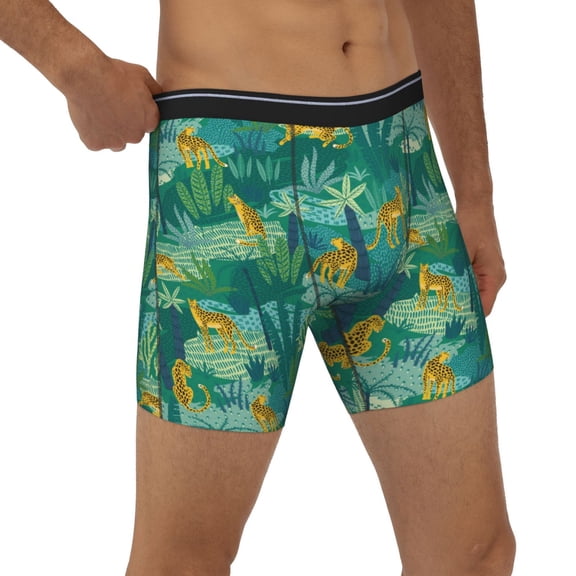 Rocae Jungle Leopard for Stretch Moisture-Wicking Underwear,Men's Underwear Boxer Briefs XX-Large