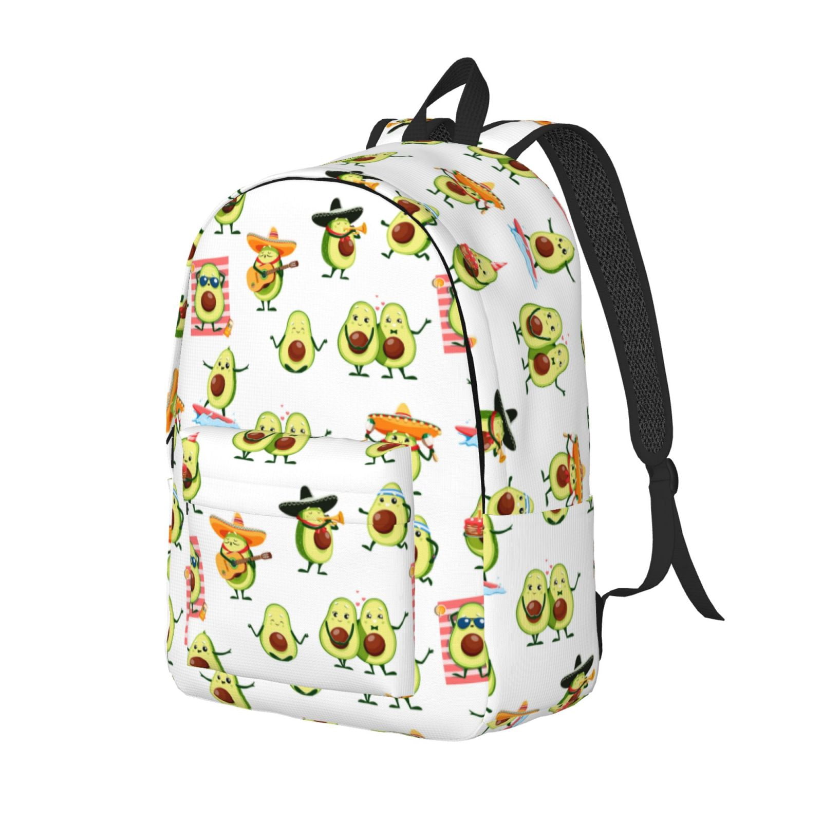 Rocae Kawaii Mexican Avocado for Canvas College Laptop Backpack for Men ...