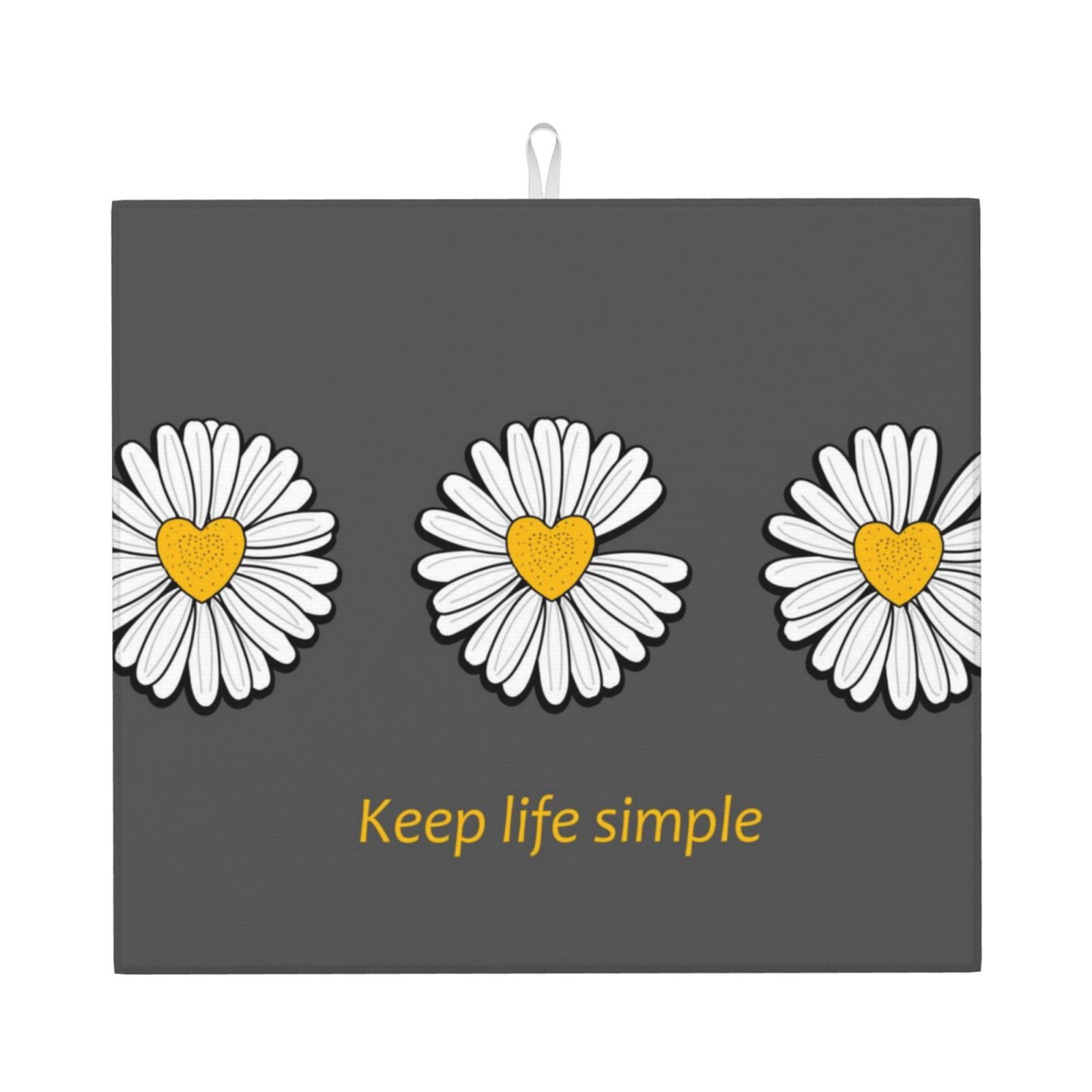 Rocae Keep Life Simple Daisy Flower for Drying Mat for Kitchen 16*18