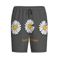 thumbnail image 1 of Rocae Keep Life Simple Daisy Flower for Men's Soft Sleep Pajama Shorts, Waistband and Pockets, 1 of 9