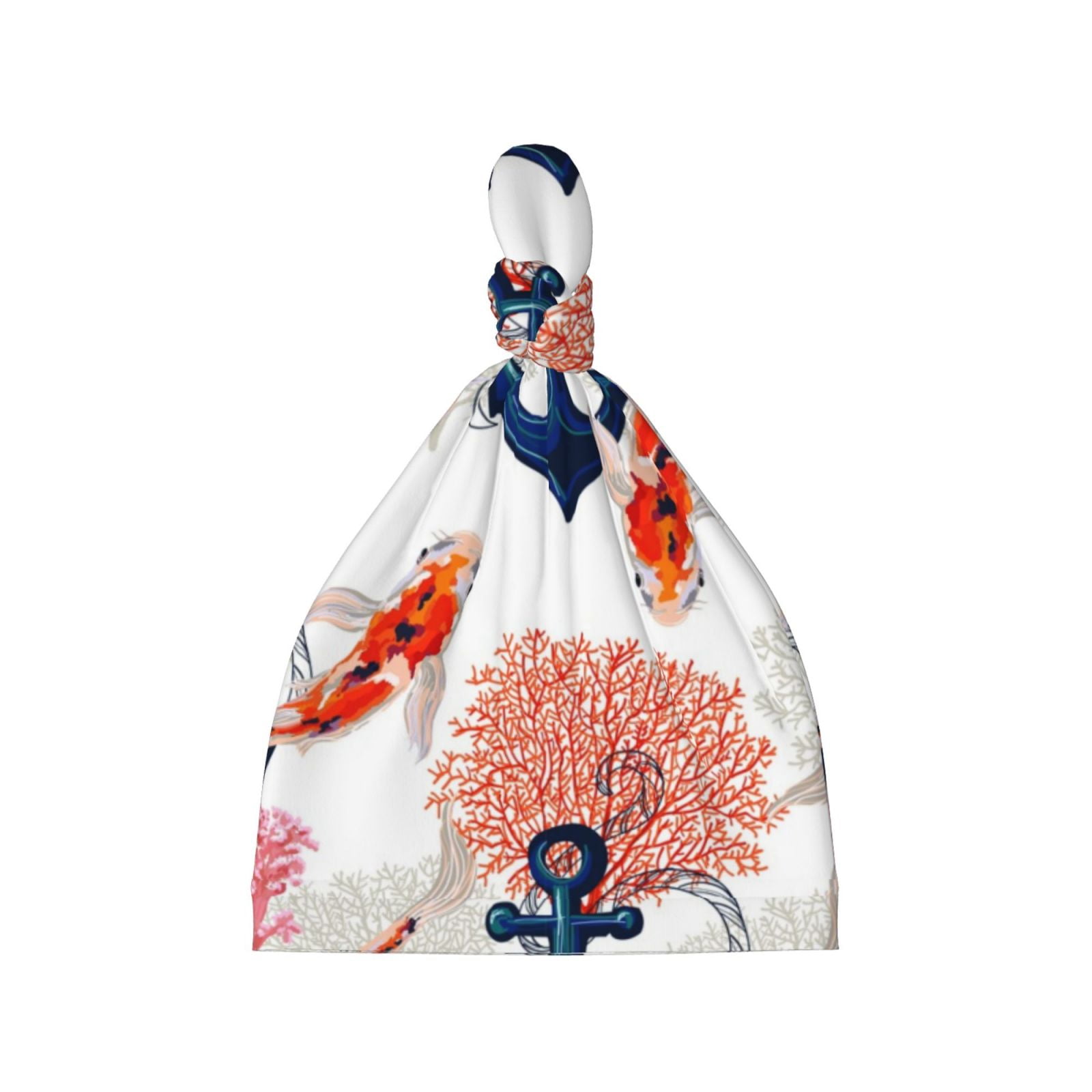 Rocae Koi Fish And Corals for Baby Hats 06 Months Beanies for Babies