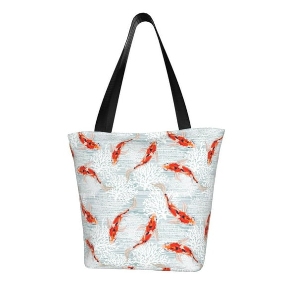 Rocae Koi Fish Corals,Spring Summer for Shoulder Bags for Women Tote Bag for Women with Zipper Closure