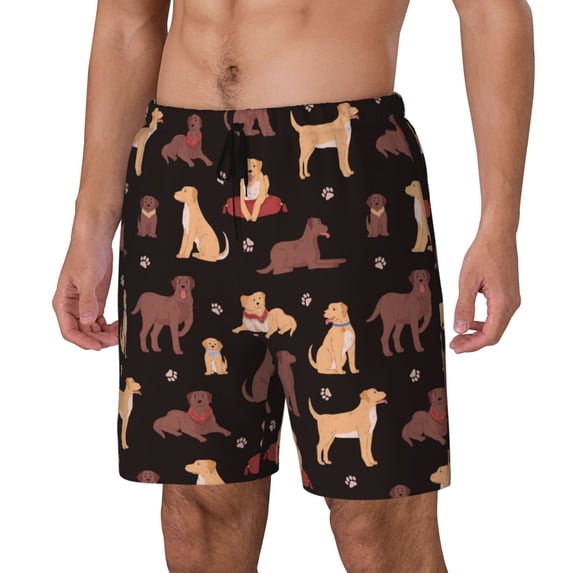 Rocae Labrador Retriever Dog for Men's Swim Trunks Quick Dry With Two Side Pockets and One Lined Patch PocketXX-Large