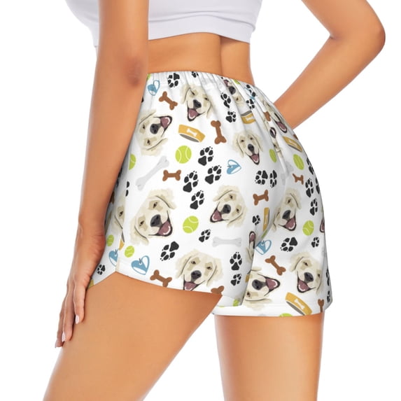 Rocae Labrador Retriever Dog for Women's Athletic Shorts Quick Dry Workout Hiking Shorts With Pockets for Running, Yoga, Gym, Sports Large