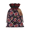 thumbnail image 1 of Rocae Ladybug Print Christmas Drawstring Linen Gift Bag with Drawstrings Treat Bag Goody Present Bags for Christmas Party Favor, 1 of 8