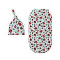 Rocae Ladybugs And Flowers 1 for Baby Swaddle Blanket with Hats Set for