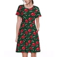 thumbnail image 1 of Rocae Ladybugs In Love for Dresses Summer Casual Ruffle Short Sleeve Cute Crew Neck Flowy Dress with Pockets, 1 of 6