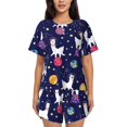 thumbnail image 1 of Rocae Lama in Space for Two Piece Sleepwear Pajamas Sets for Women Soft Short-Sleeved Pjs with Lounge Shorts 3X-Large, 1 of 9