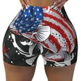 thumbnail image 1 of Rocae Largemouth Bass Fish in USA for Women's Quick-Dry Running Shorts,Ladies Active Athletic Apparel Yoga Workout Gym Running Volleyball Spandex Shorts Medium, 1 of 9