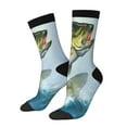 thumbnail image 1 of Rocae Largemouth Bass jumps out of water for Adult Socks Casual Athletic Stretchy Loose Socks for Women Men Non-Slip Middle Tube Socks, 1 of 6