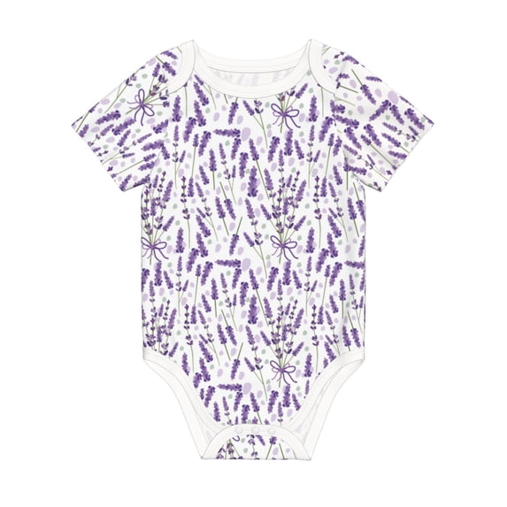 Rocae Lavender Flowers for Baby Climbing Clothes Soft Baby Romper for Active Infants Comfortable and Breathable Crawling Jumpsuit Unisex Baby Outfit 12 Months