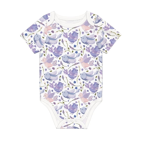 Rocae Lavender Flowers for Baby Climbing Clothes Soft Baby Romper for Active Infants Comfortable and Breathable Crawling Jumpsuit Unisex Baby Outfit 9M