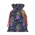 thumbnail image 1 of Rocae Lavender Flowers for Christmas Drawstring Linen Gift Bag with Drawstrings Treat Bag Goody Present Bags for Christmas Party Favor-Medium, 1 of 9