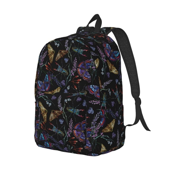 Rocae Lavender Flowers for Durable Canvas Backpack Leisure Large Bag Travel Rucksack Multi-function Backpack
