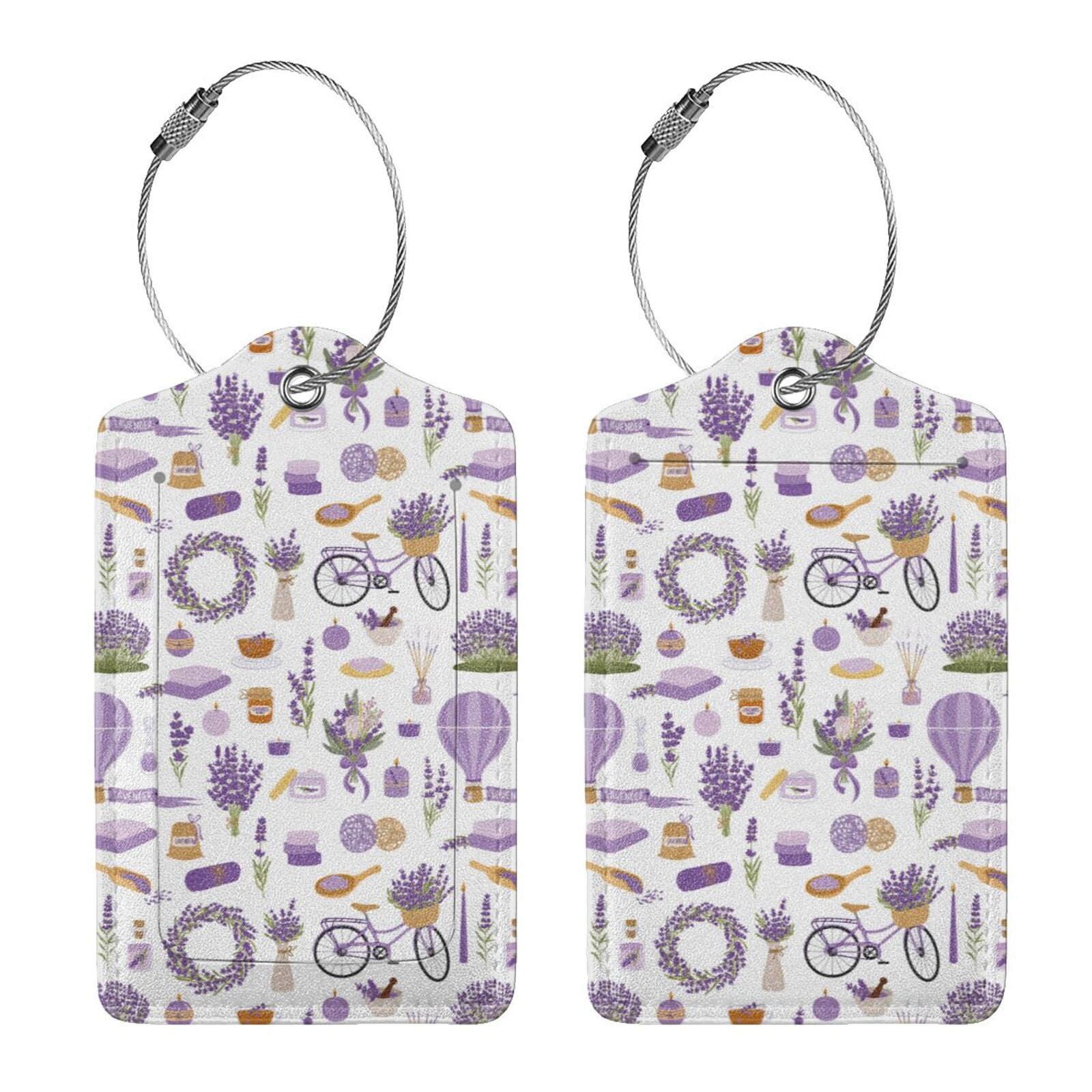 Rocae Lavender Flowers for Leather Luggage Baggage Tags ID Label ...