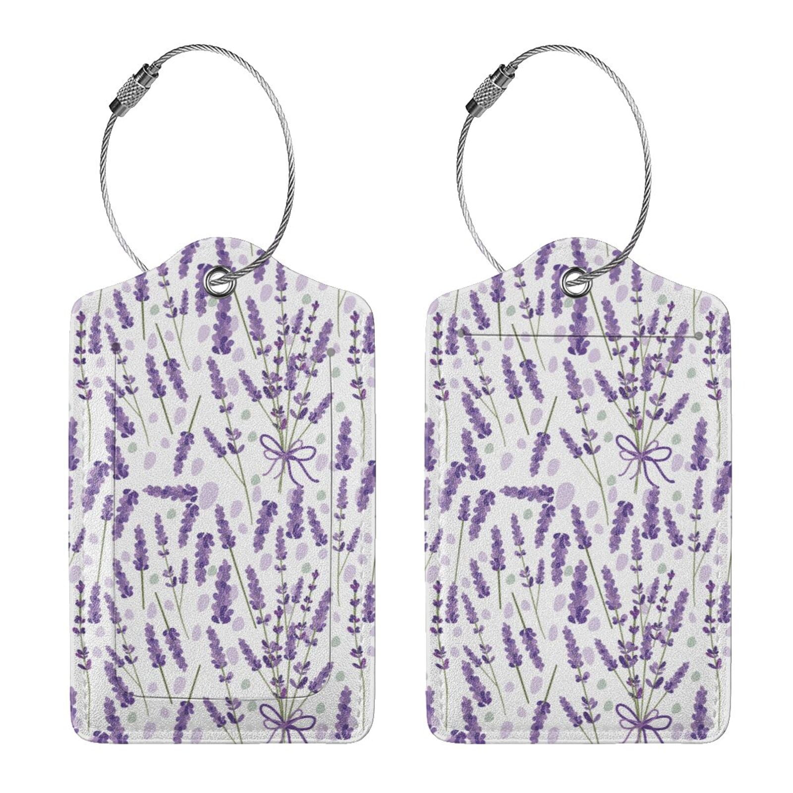 Rocae Lavender Flowers for Leather Luggage Baggage Tags ID Label ...