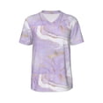 thumbnail image 1 of Rocae Lavender Glitter Foil Stripes for Breathable Men's Baseball T-Shirt Fashionable Casual Baseball Jersey, Moisture-wicking Sportswear, 1 of 9