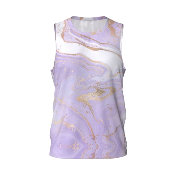 Rocae Lavender Glitter Foil Stripes for Men's Basketball Jersey Lightweight and Breathable Athletic Tank Top,Quick-Drying Sports Jersey 3X-Large