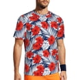 thumbnail image 1 of Rocae Leaves And Flowers for Men's Mesh Quick-Dry Short Sleeve Workout T-Shirt,Mens Crew Neck Tee Lightweight Soft Classic T Shirts XX-Large, 1 of 9