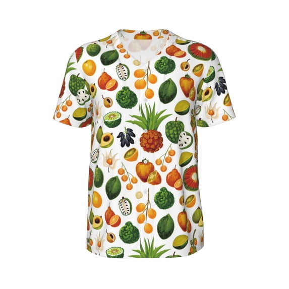 Rocae Lemon Fruits Vegetables for Breathable Men's Baseball T-Shirt Fashionable Casual Baseball Jersey, Moisture-wicking Sportswear 4X-Large