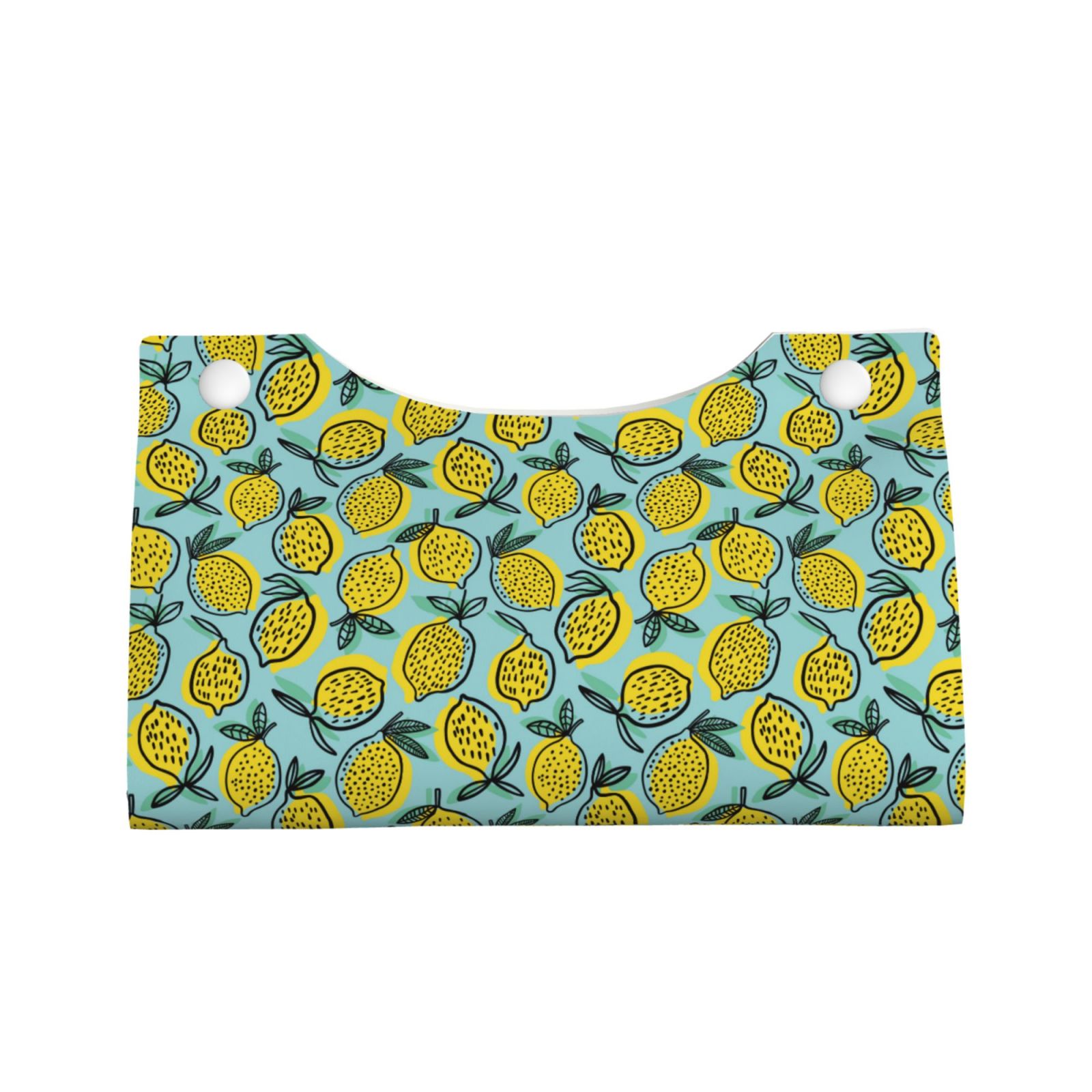 Rocae Lemon Print Long Tissue Box Lid Durable Leather Tissue Box Lid