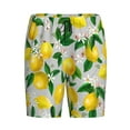 thumbnail image 1 of Rocae Lemon Seamless Pattern Oil Painting Effect for Men's Soft Sleep Pajama Shorts, Waistband and Pockets, 1 of 9
