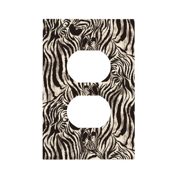 Rocae Leopard And Zebra1 for Decorator Light Switch or Receptacle Outlet Wall Plate,Polycarbonate Thermoplastic-Style S