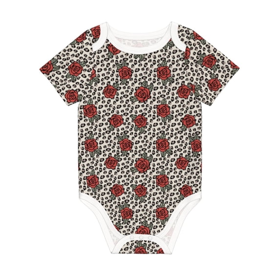 Rocae Leopard Print Rose for Baby Climbing Clothes Soft Baby Romper for Active Infants Comfortable and Breathable Crawling Jumpsuit Unisex Baby Outfit 3 Months