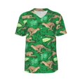 thumbnail image 1 of Rocae Leopard Print for Breathable Men's Baseball T-Shirt Fashionable Casual Baseball Jersey, Moisture-wicking Sportswear 4X-Large, 1 of 9