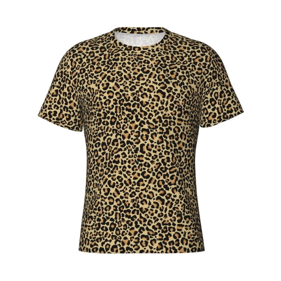 Rocae Leopard2 for Men's Moisture-Wicking Crew Tee - T-Shirt for Sports, Outdoor Activities, and Casual WearSmall