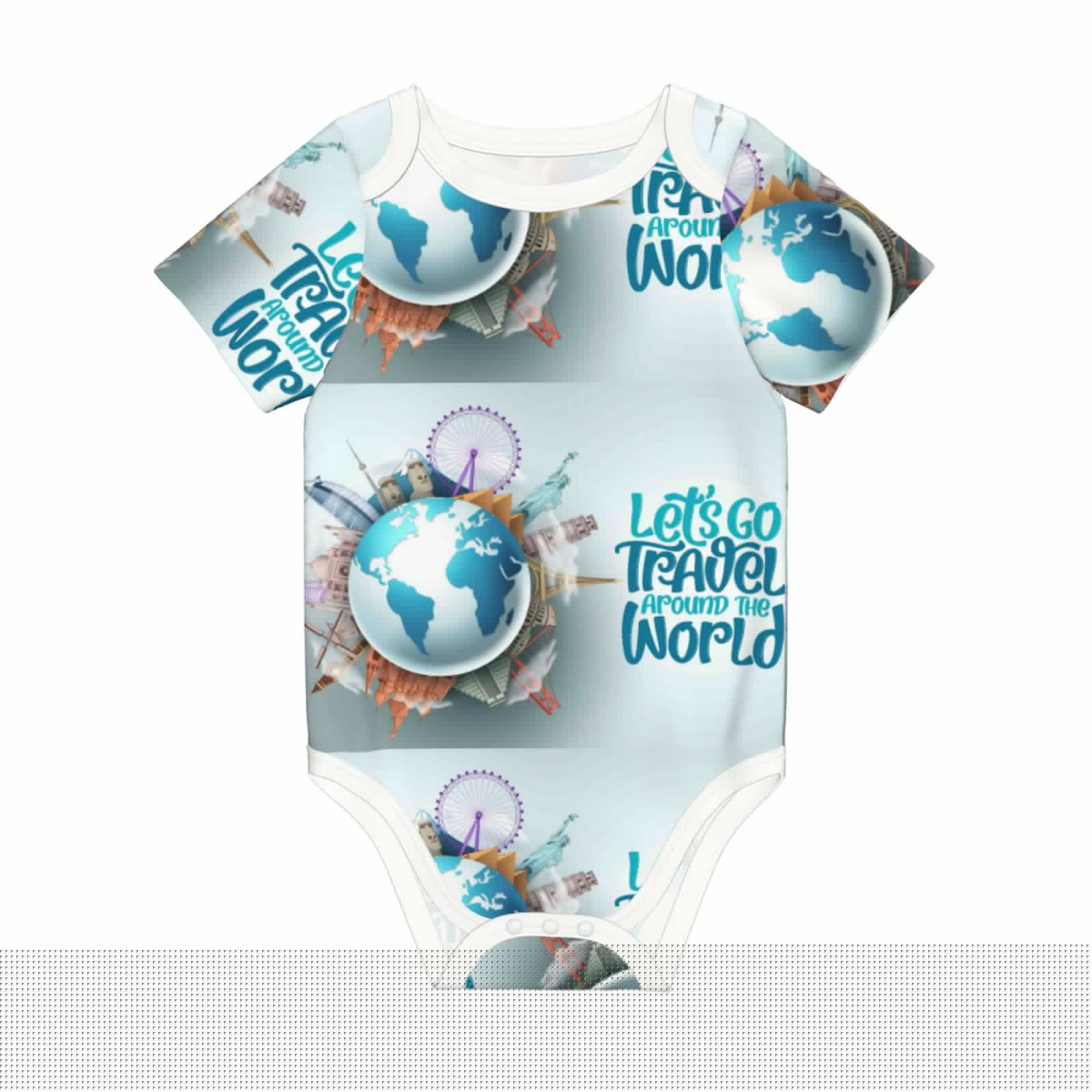 Rocae Let's go Travel for Baby Climbing Clothes Soft Baby Romper for Active Infants Comfortable and Breathable Crawling Jumpsuit Unisex Baby Outfit 6 Months