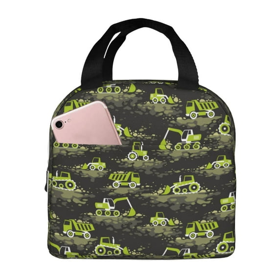 Rocae Light Green Excavator for Insulated Lunch Bag for Women Men,Large Lunch Box for Work School Picnic Hiking Daytrip