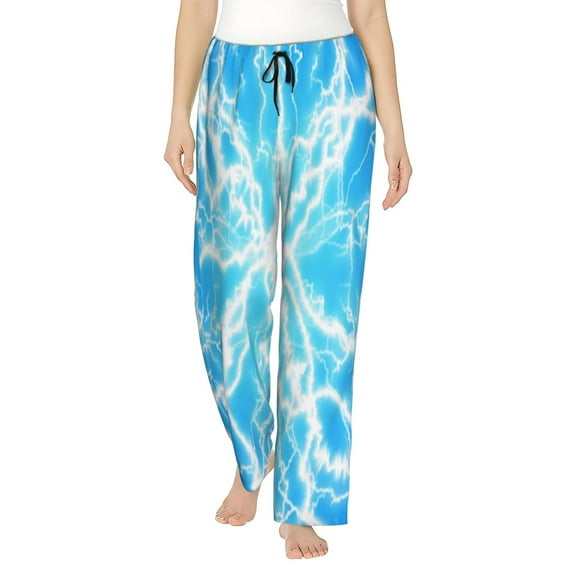 Rocae Light blue flash for Women's Pajama Pants Pj Pants Lounge Pants-Large