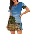 thumbnail image 1 of Rocae Lighthous for Nightgowns for Women Sleep Shirts Short Sleeve Nightshirt Pullover Nightdress, 1 of 6