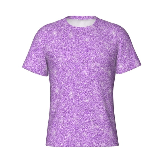 Rocae Lilac Glittering for Men's Moisture-Wicking Crew Tee - T-Shirt for Sports, Outdoor Activities, and Casual WearLarge