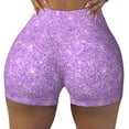 thumbnail image 1 of Rocae Lilac Glittering for Women's Quick-Dry Running Shorts,Ladies Active Athletic Apparel Yoga Workout Gym Running Volleyball Spandex Shorts Small, 1 of 9