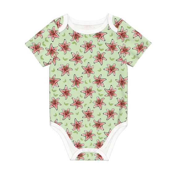 Rocae Lilies Flowers for Baby Climbing Clothes Soft Baby Romper for Active Infants Comfortable and Breathable Crawling Jumpsuit Unisex Baby Outfit 2 Years