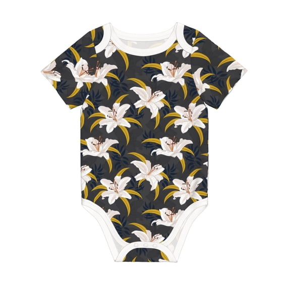 Rocae Lilies Flowers for Baby Climbing Clothes Soft Baby Romper for Active Infants Comfortable and Breathable Crawling Jumpsuit Unisex Baby Outfit 2 Years