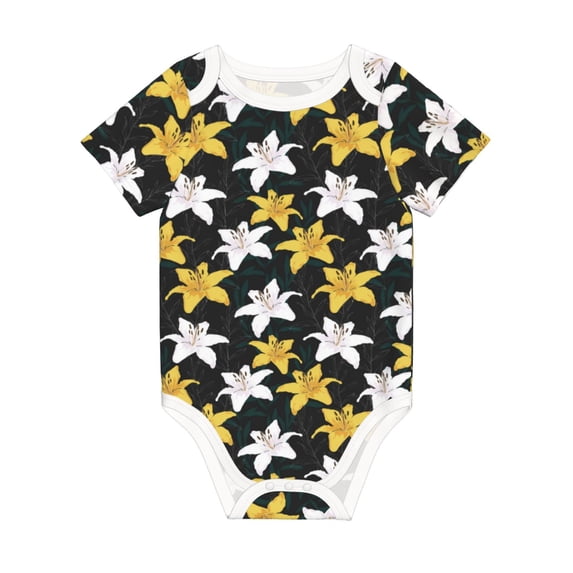 Rocae Lilies Flowers for Baby Climbing Clothes Soft Baby Romper for Active Infants Comfortable and Breathable Crawling Jumpsuit Unisex Baby Outfit 6 Months