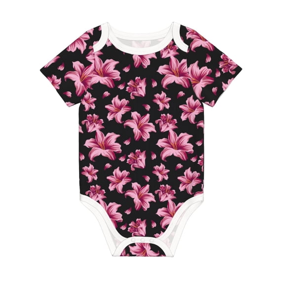 Rocae Lilies Flowers for Baby Climbing Clothes Soft Baby Romper for Active Infants Comfortable and Breathable Crawling Jumpsuit Unisex Baby Outfit 6 Months